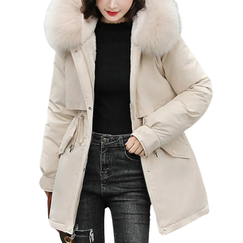 Elena - Getailleerde Winterjas Dames - Faux Fur Kraag - Warme Voering - Winddicht