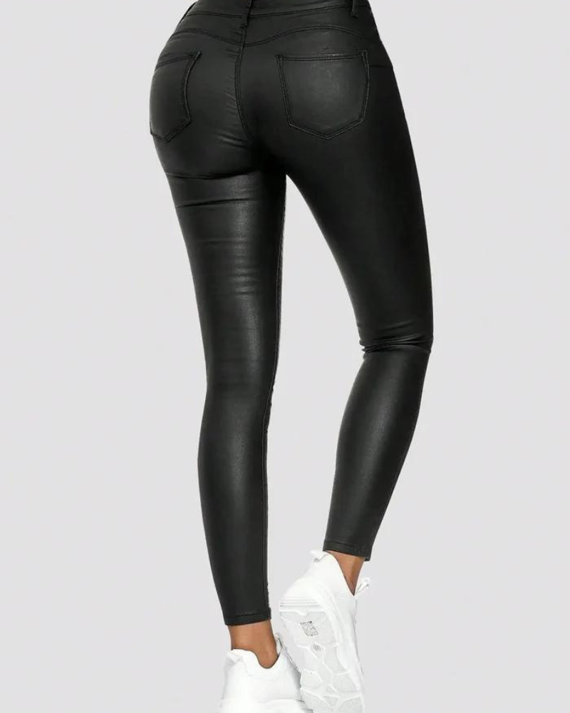 Harmony - Dames Leren Skinny Broek