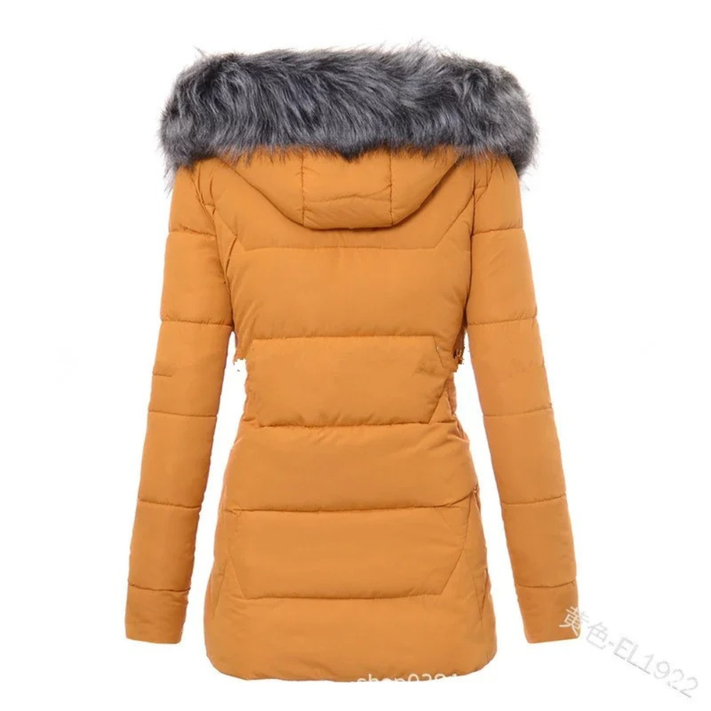 Mila - Korte Winterjas Dames - Getailleerd - Faux Fur Capuchon - Winddicht