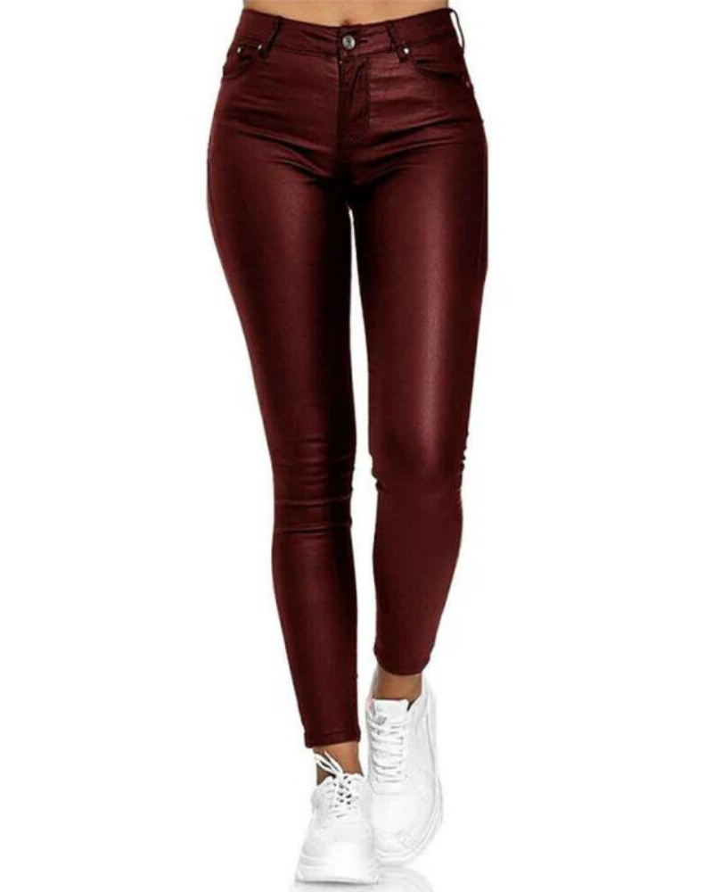 Harmony - Dames Leren Skinny Broek